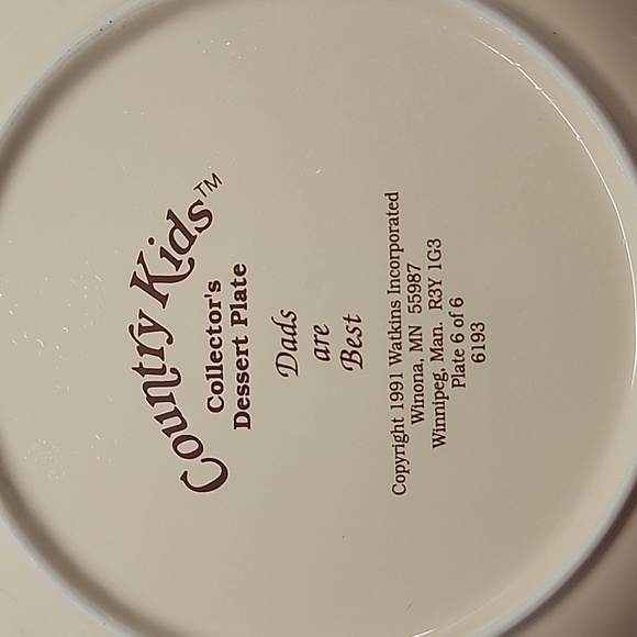 2 Country Kids Collector's Dessert Plate Good Friends are Forever 1991 - Picture 4 of 5